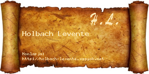 Holbach Levente névjegykártya