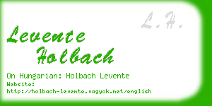 levente holbach business card